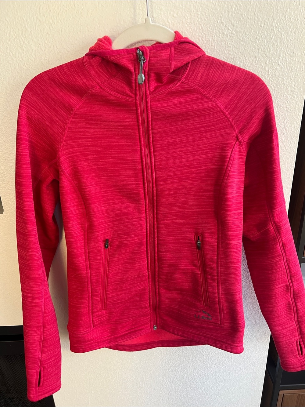 L.L. Bean Women’s ' Hooded Zip Jacket - Bright Pink Heather